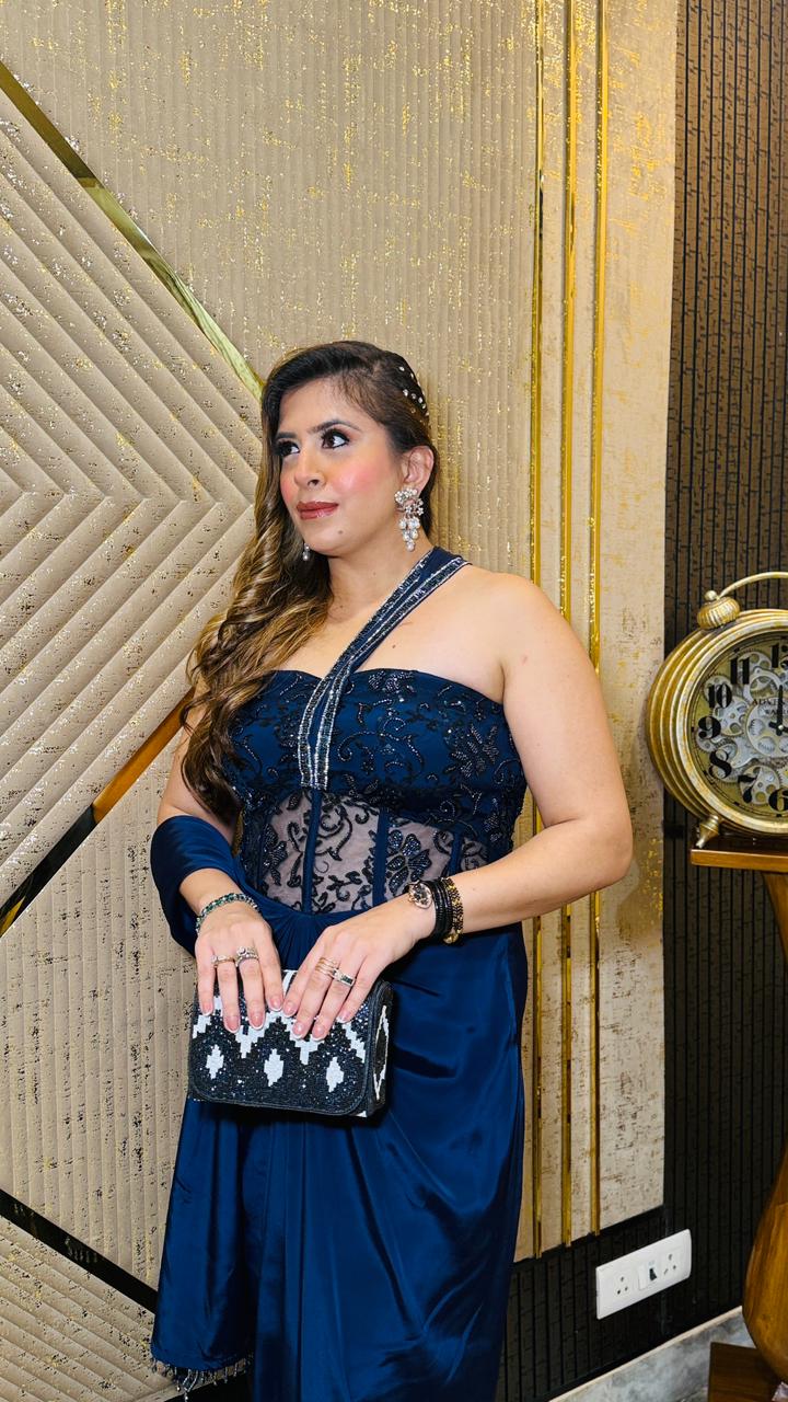 Absolute Blue Drape Gown