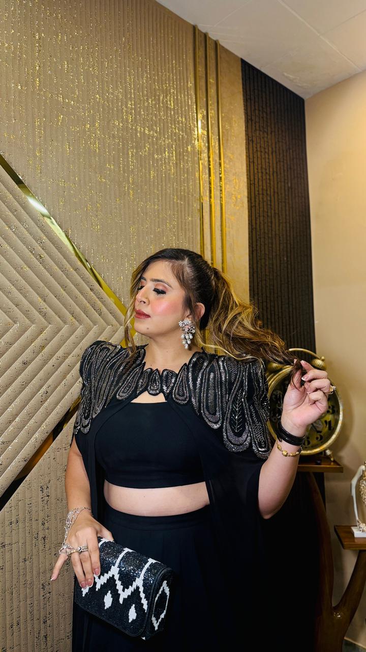 Black Belvedere Lehenga