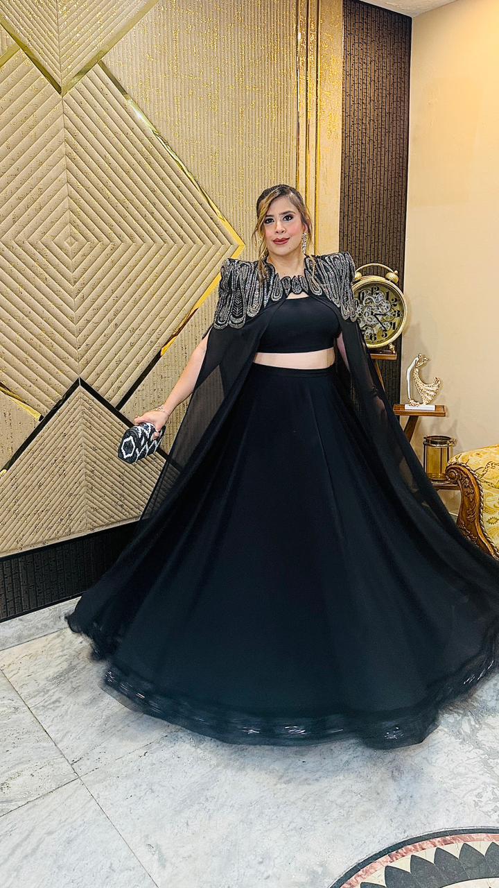 Black Belvedere Lehenga