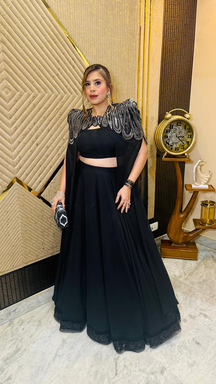 Black Belvedere Lehenga