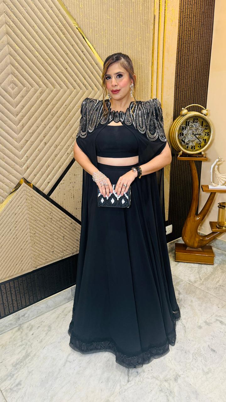 Black Belvedere Lehenga