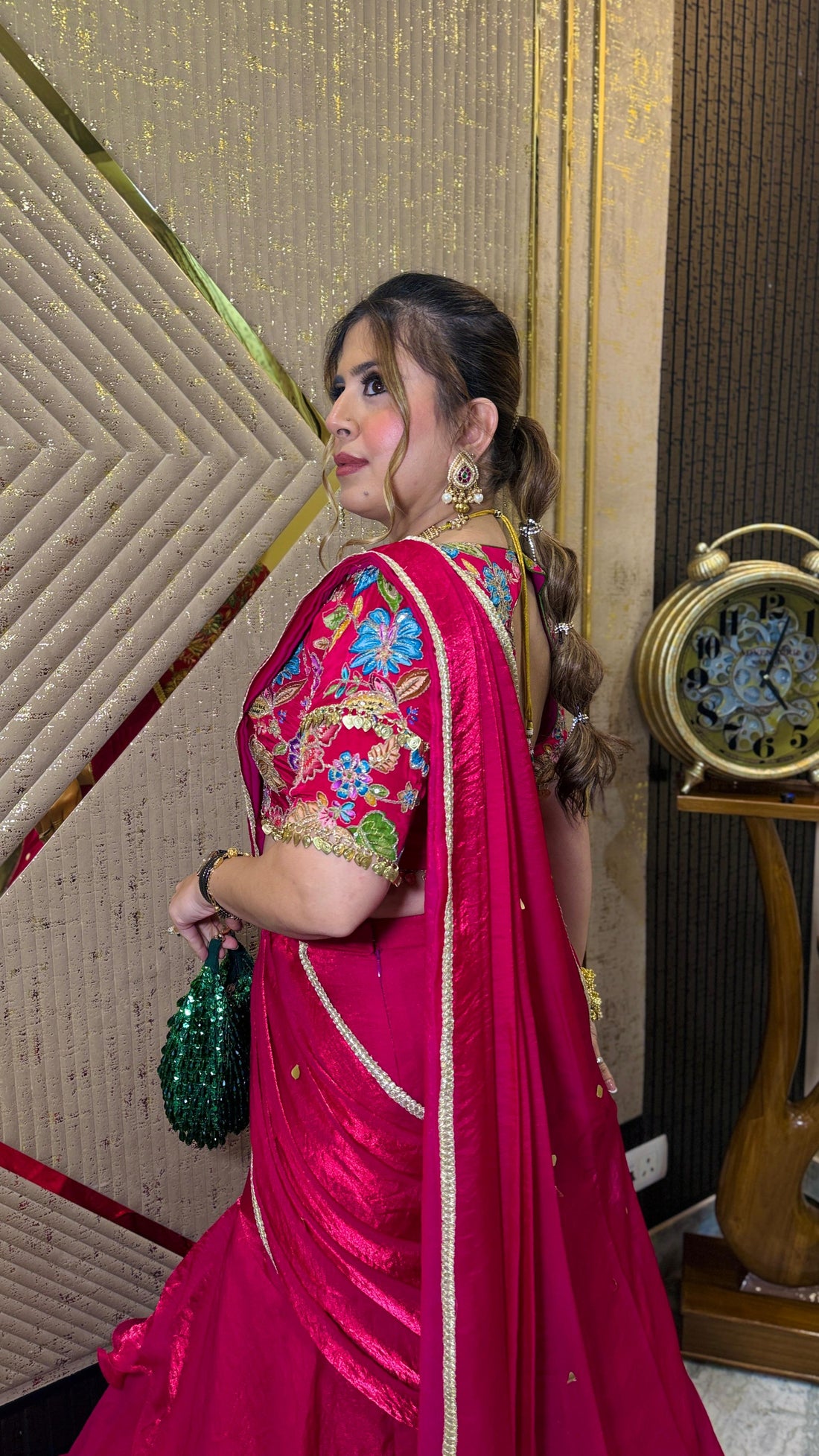 Tickled Pink Fish Cut Saree