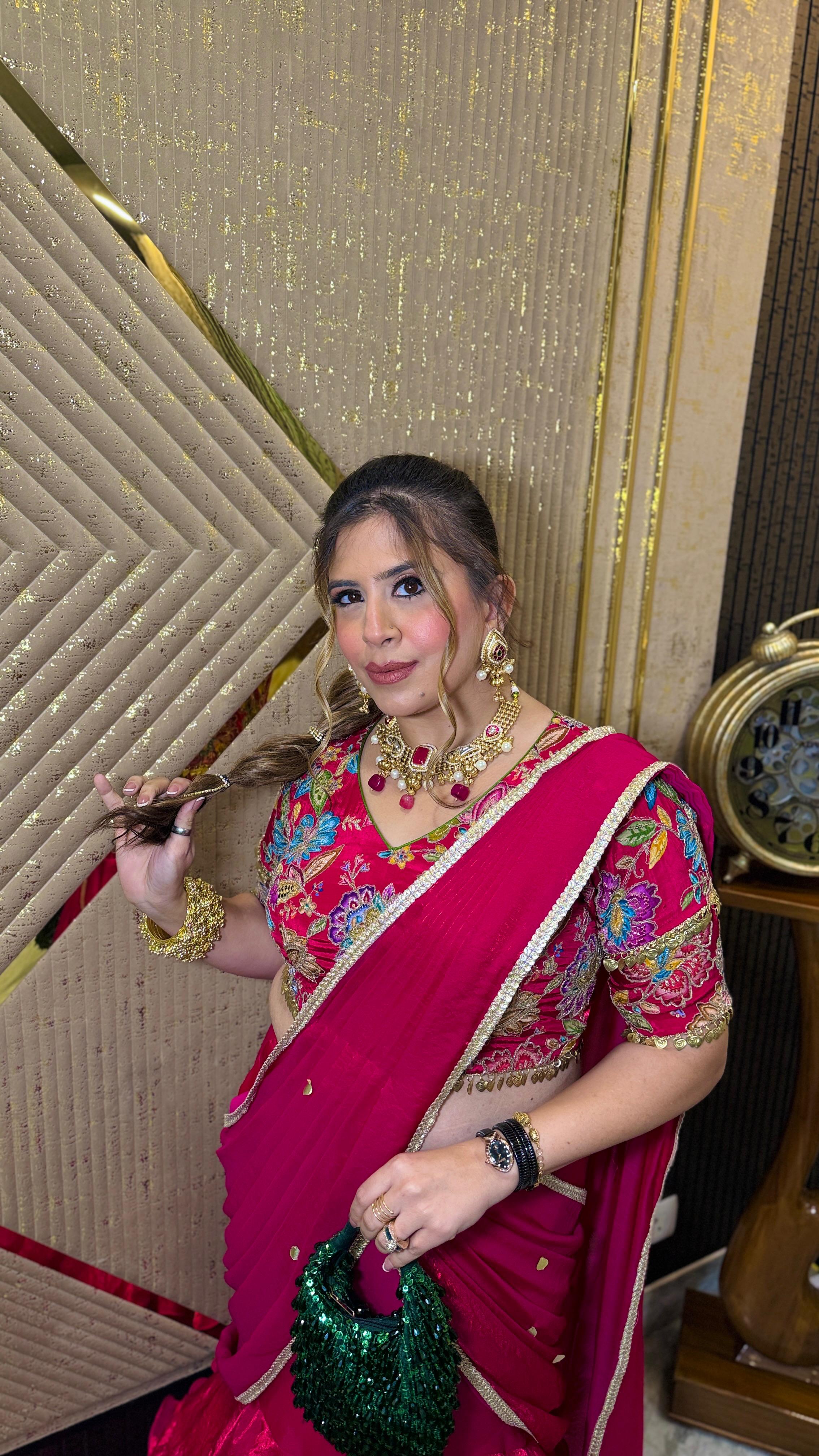 Tickled Pink Fish Cut Saree
