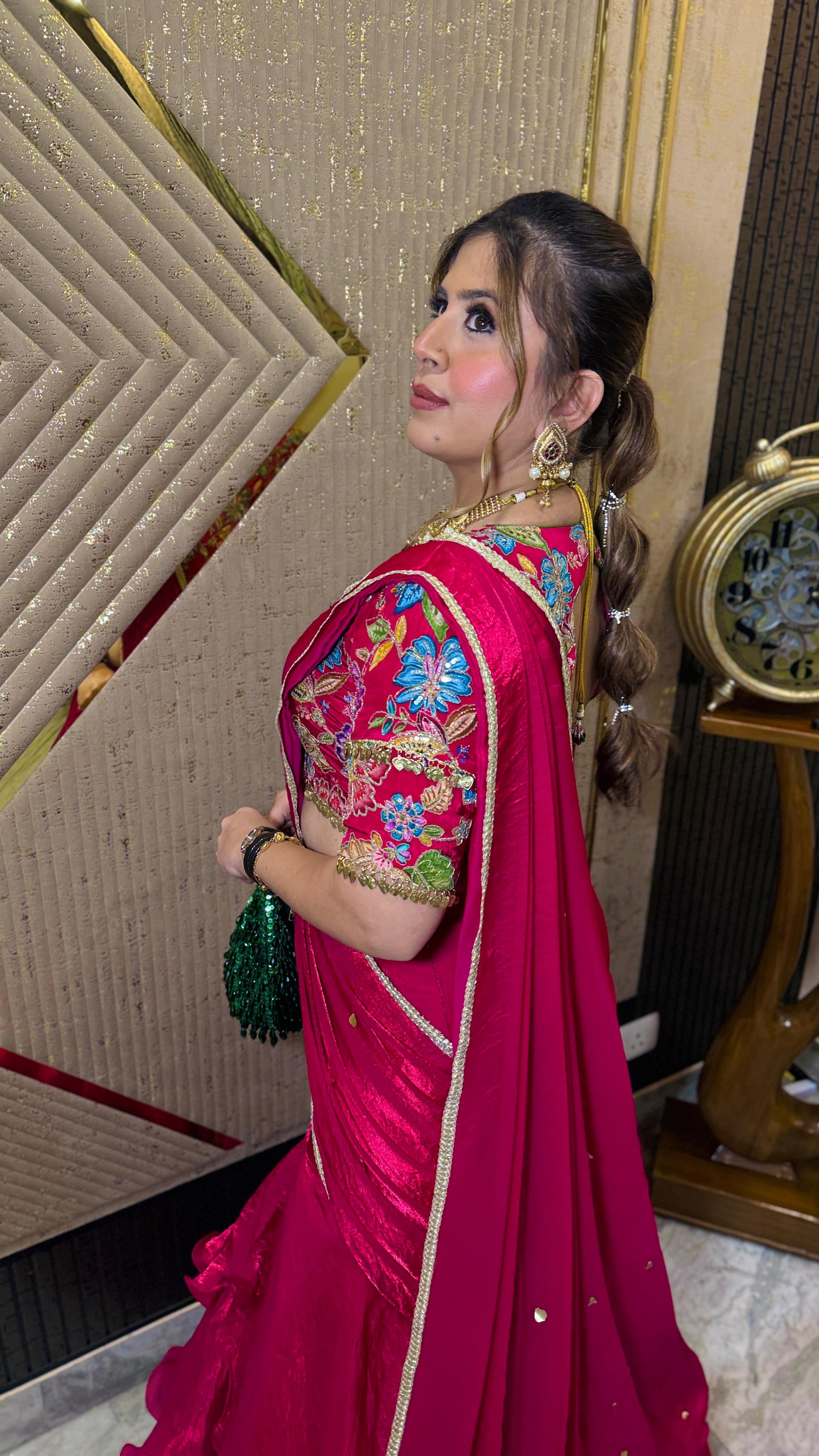 Tickled Pink Fish Cut Saree