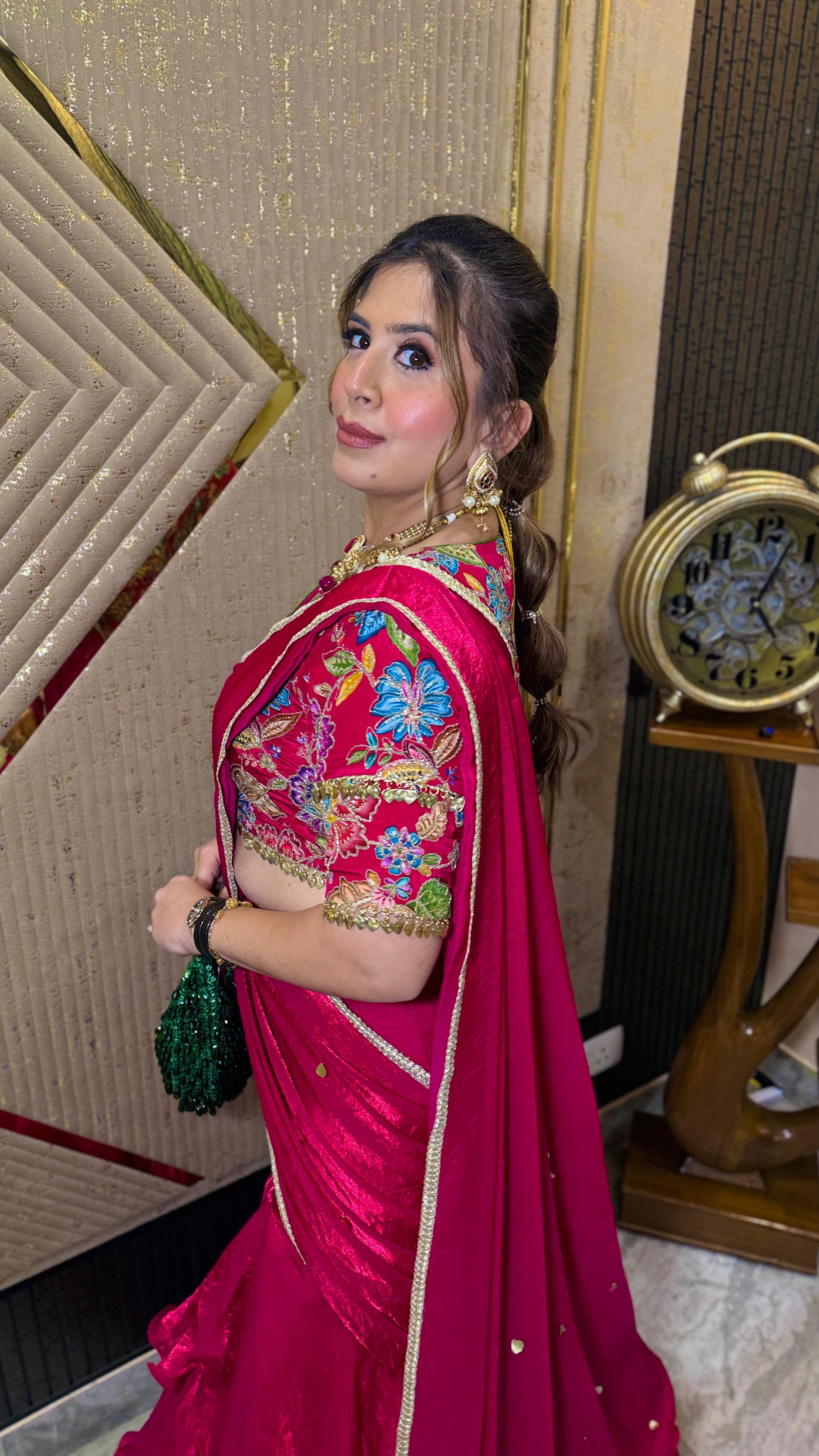 Tickled Pink Fish Cut Saree
