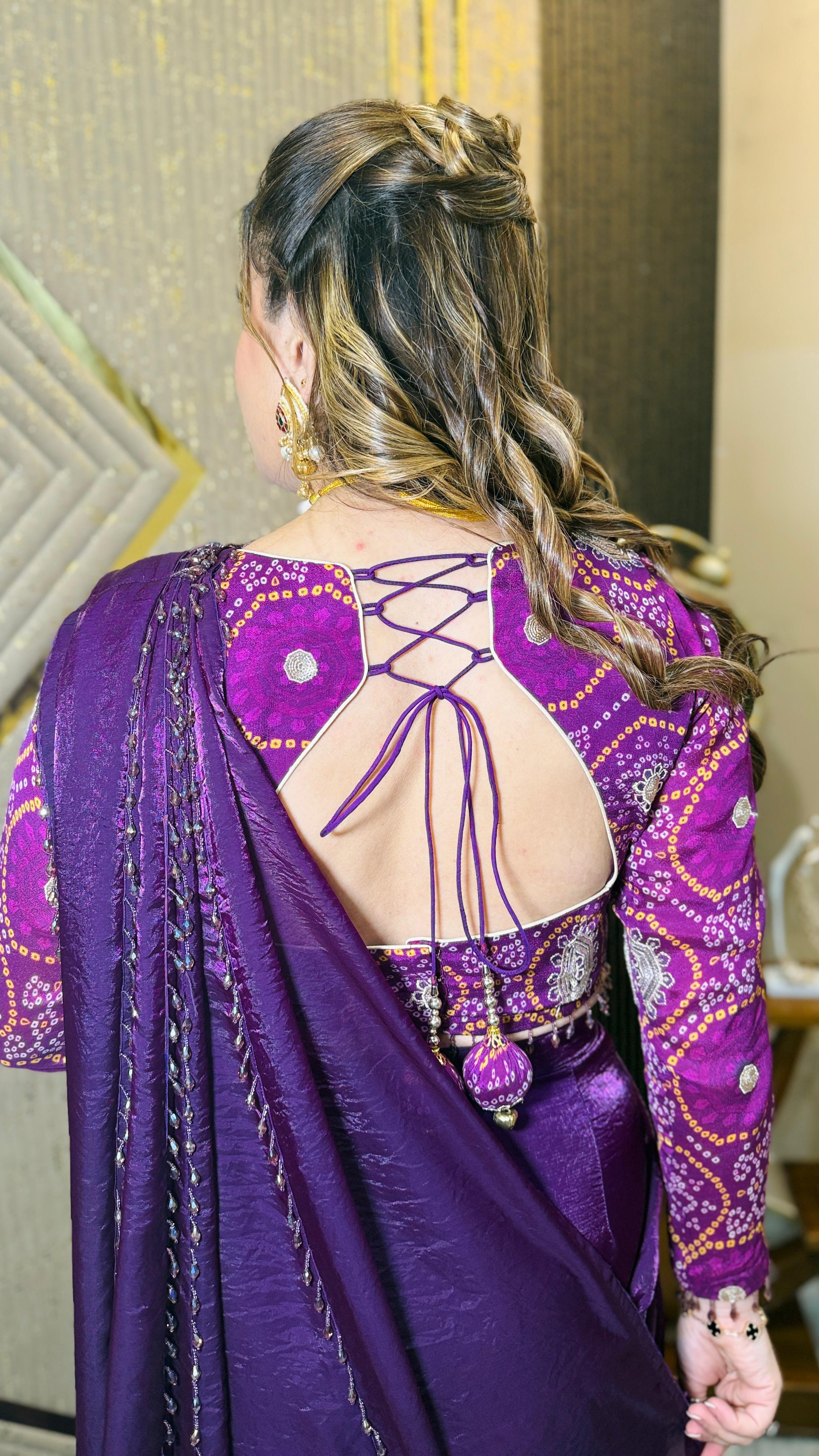 Fringe Drama Fish Cut Saree