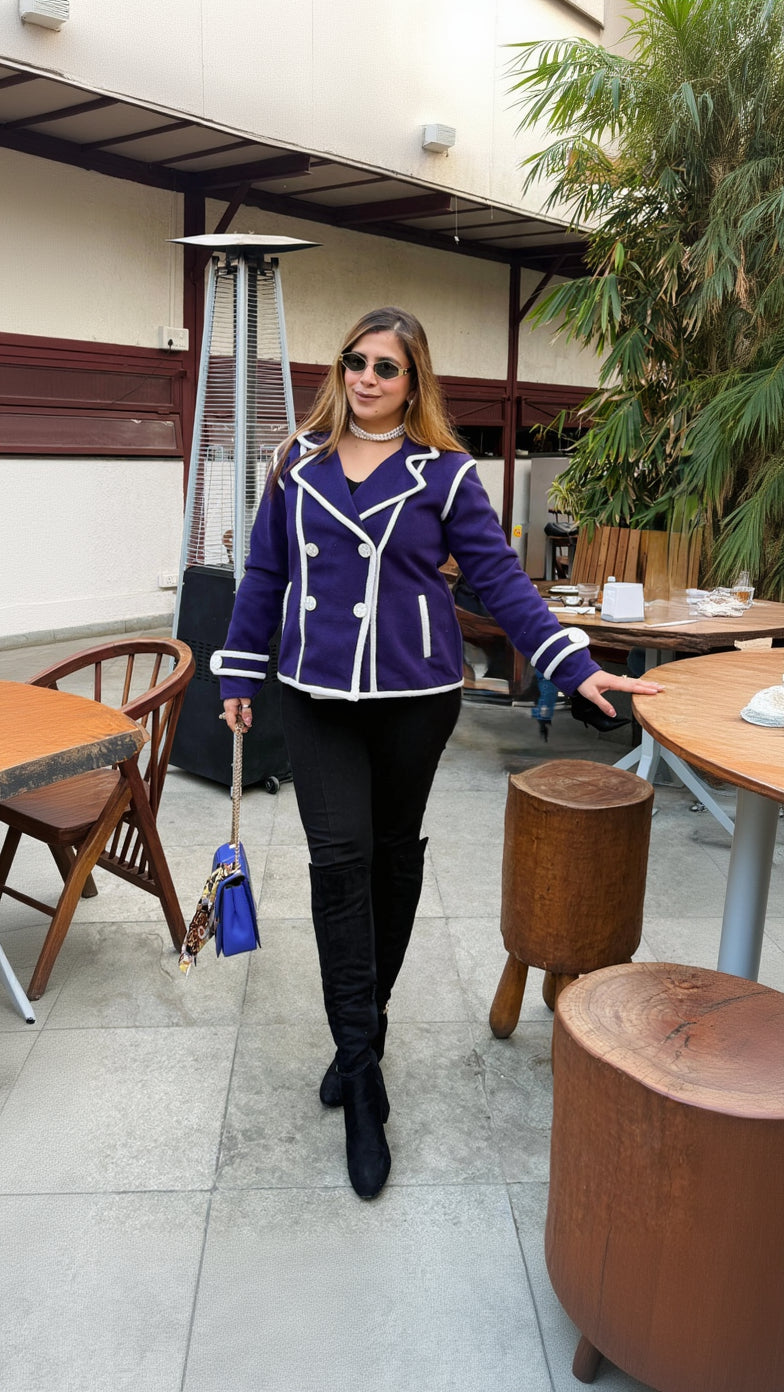 Purple Boss Jacket | Party Wear | Lakhina Couture - Look 2