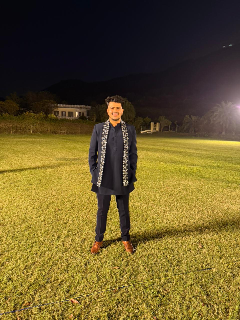 Hand-Embroidered Japanese Lycra Kurta Set
