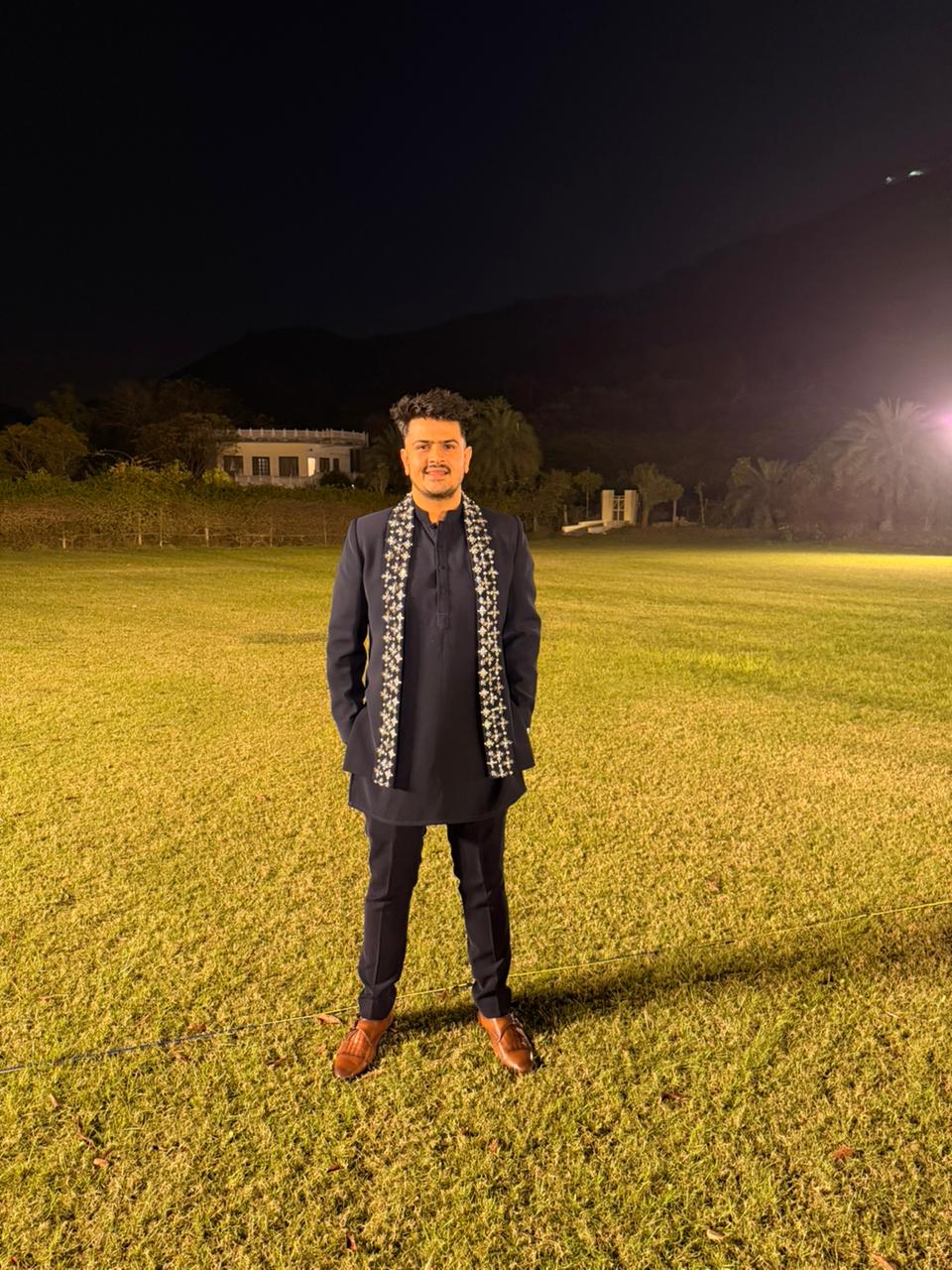 Hand-Embroidered Japanese Lycra Kurta Set