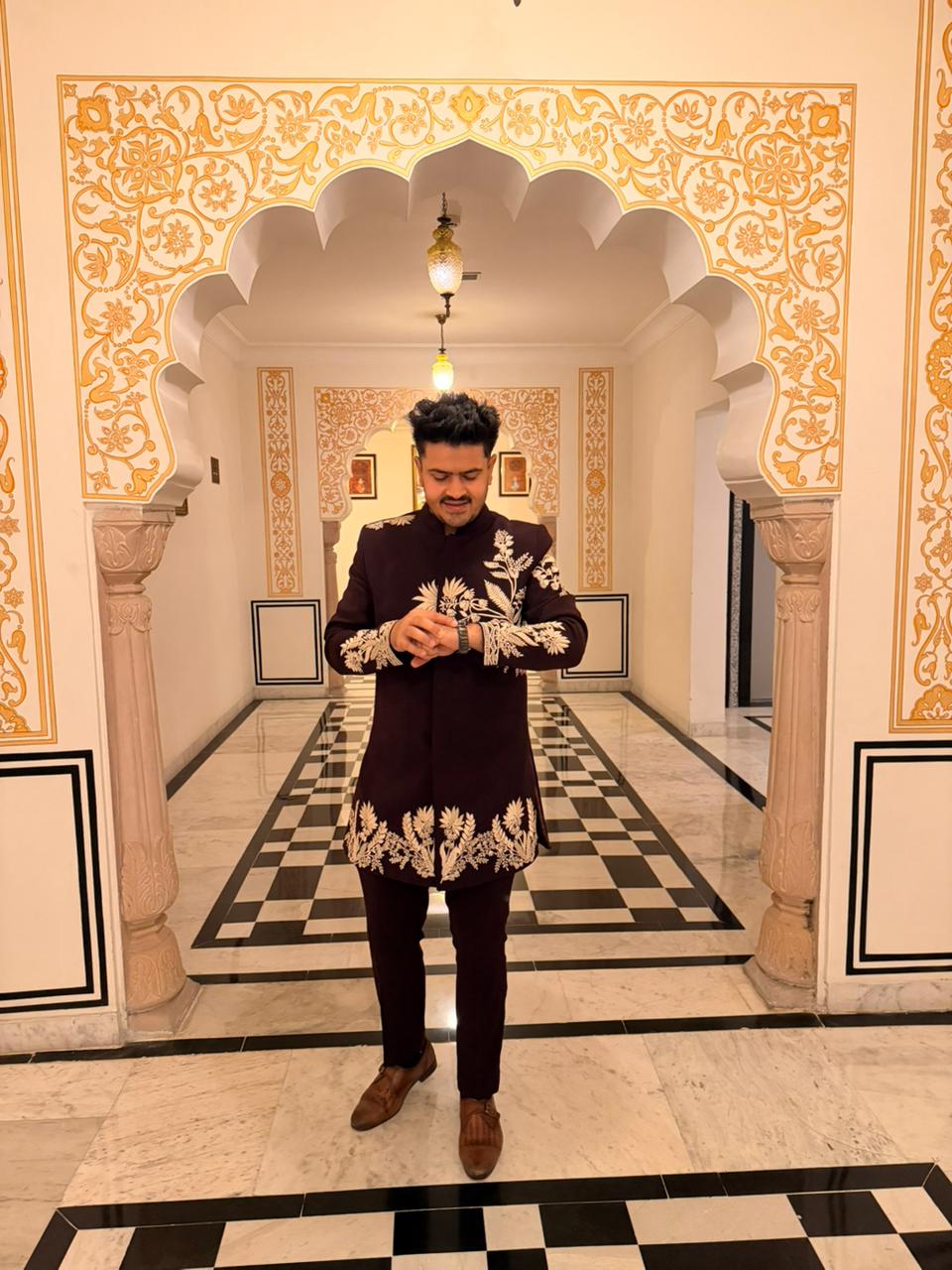 Hand-Embroidered Jodhpuri Suit for Men