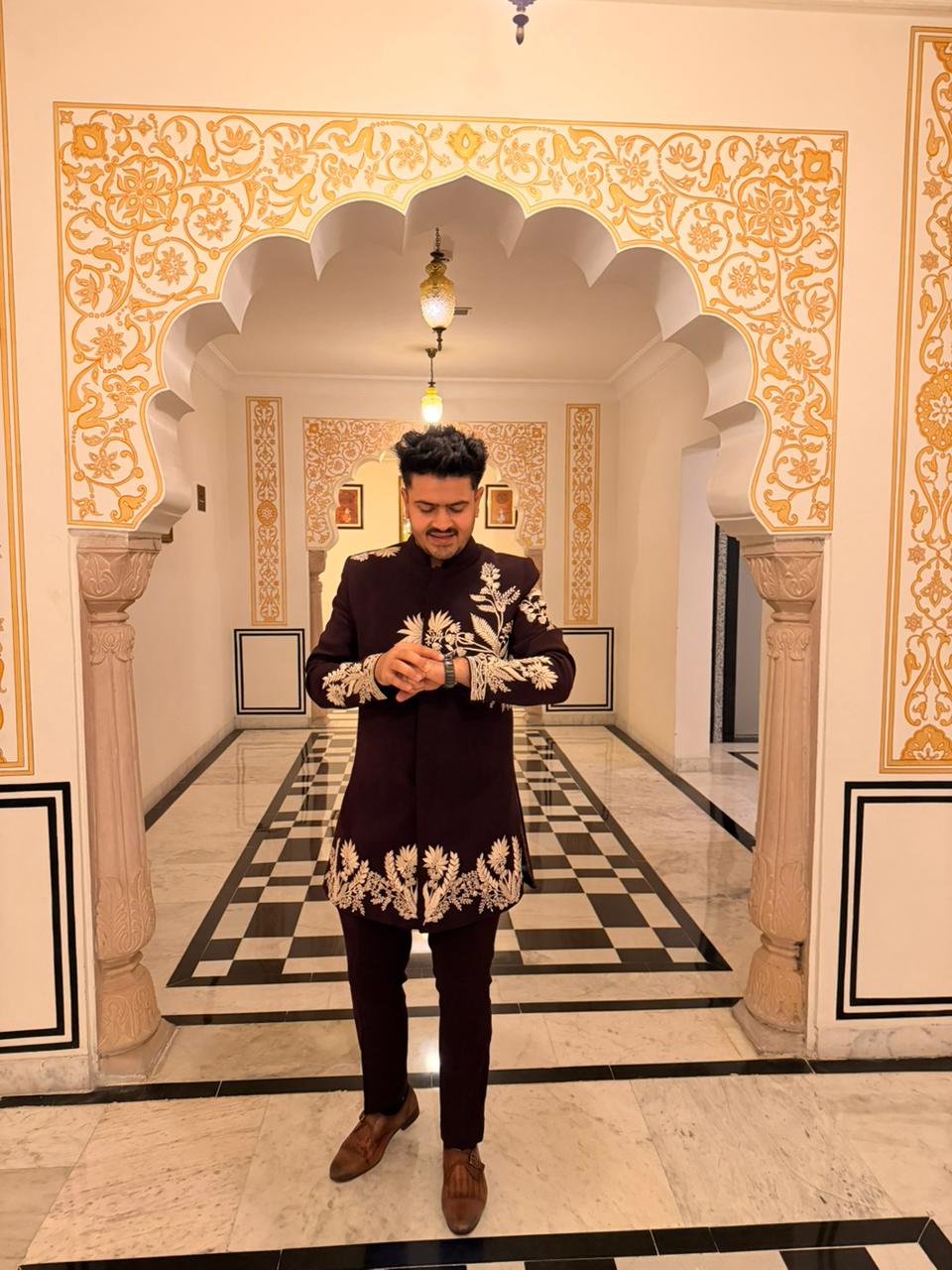 Hand-Embroidered Jodhpuri Suit for Men
