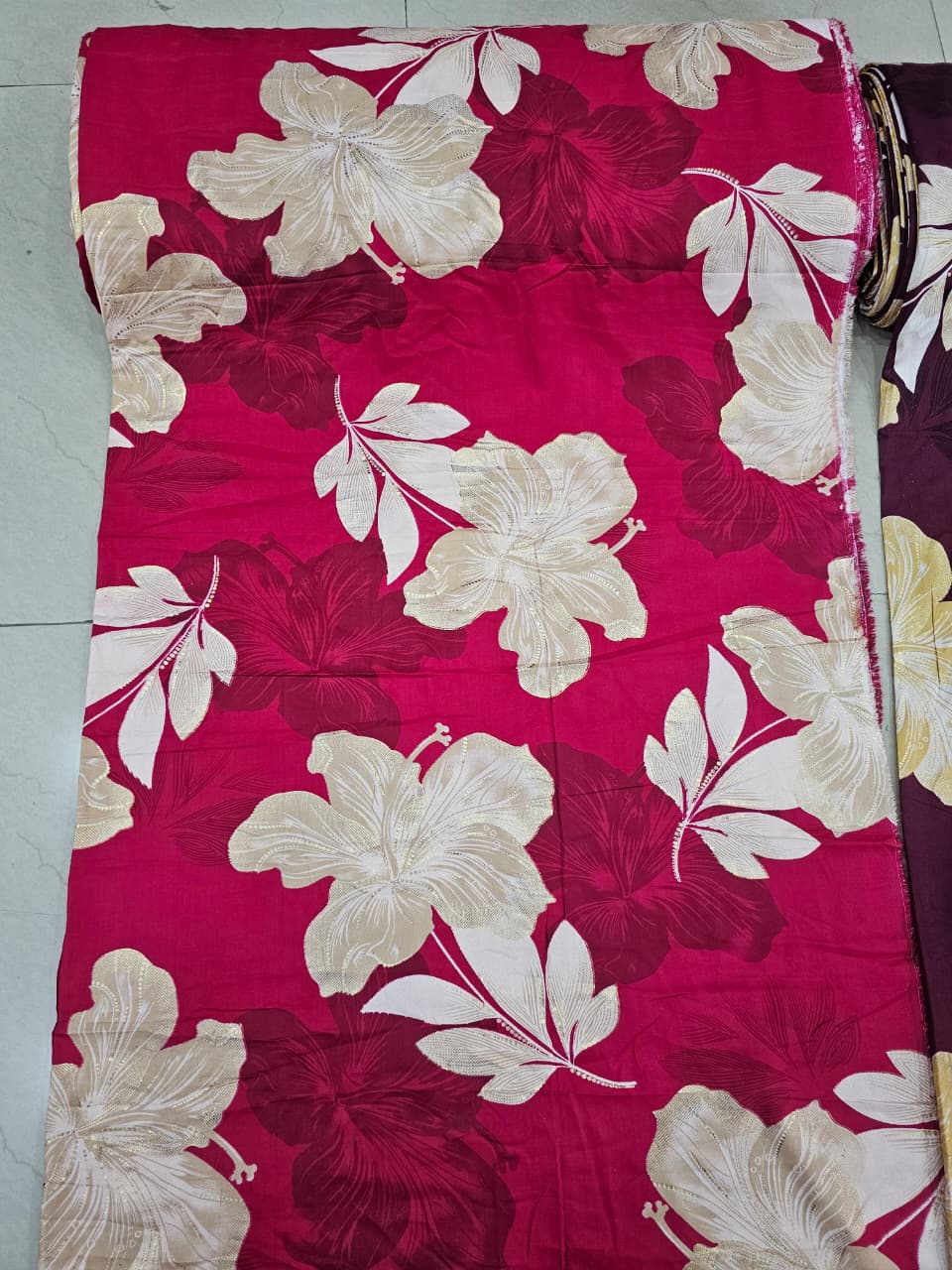 Rayon Cotton Floral Printed Fabric