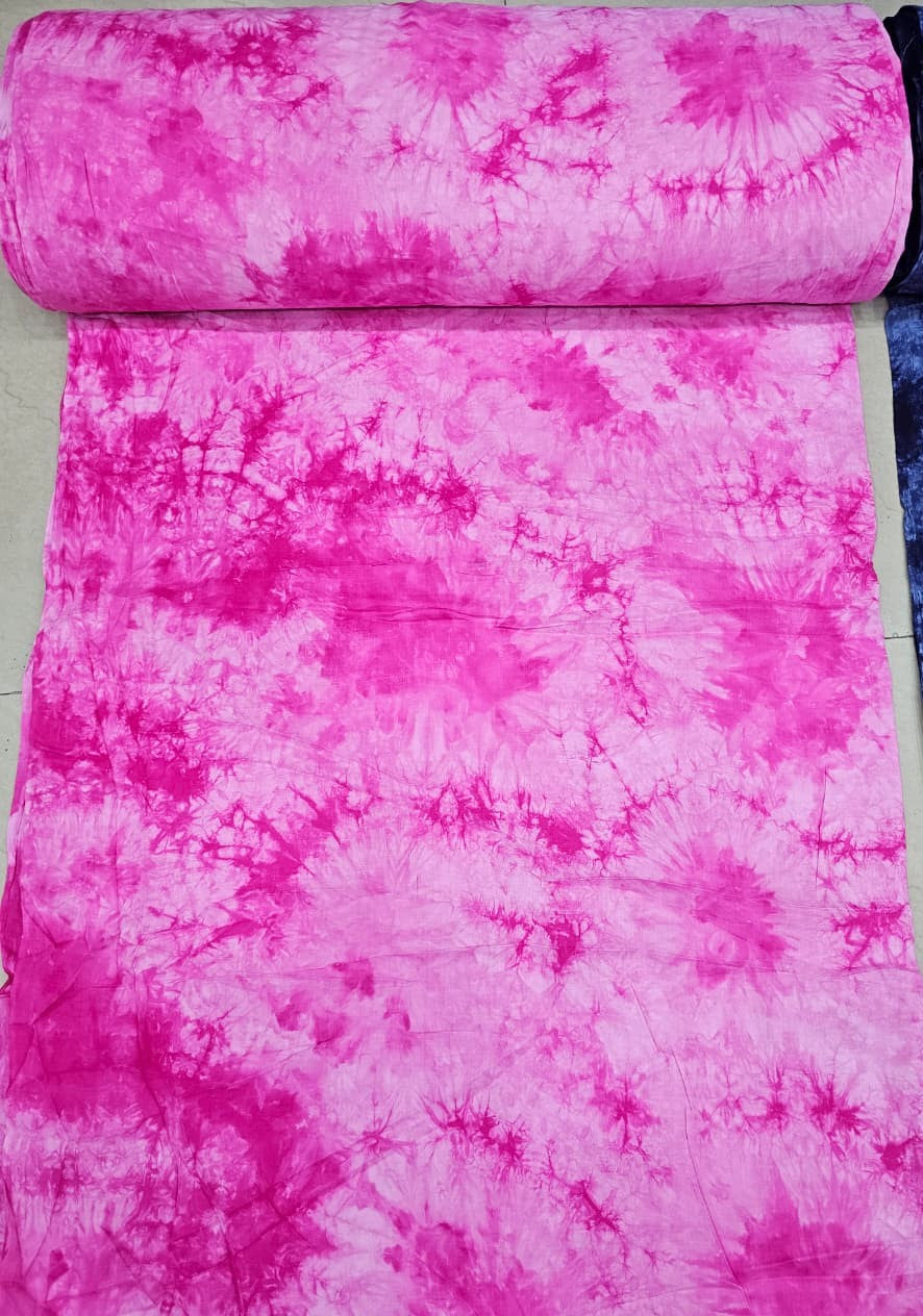 Pink Tie-Dye Cotton Fabric