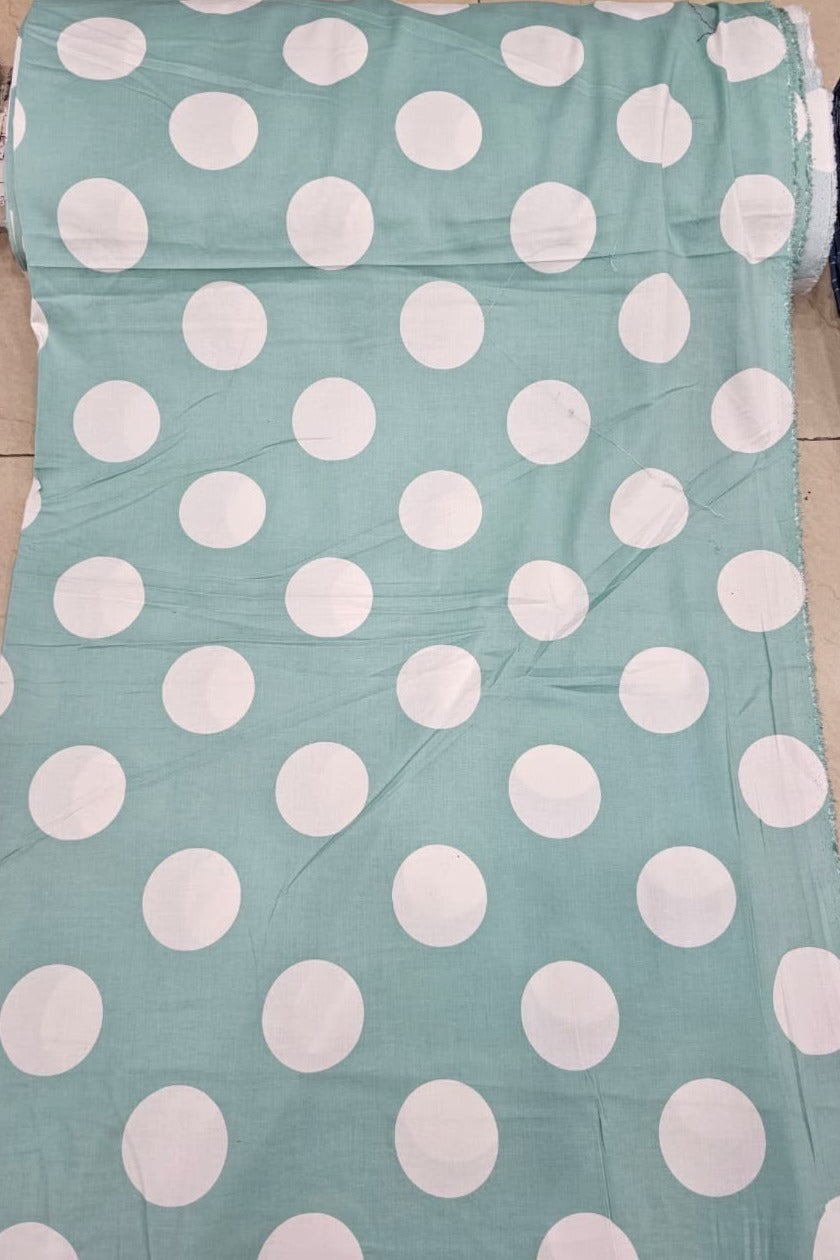 Purple Polka Dot Pure Cotton Dress Material Fabric
