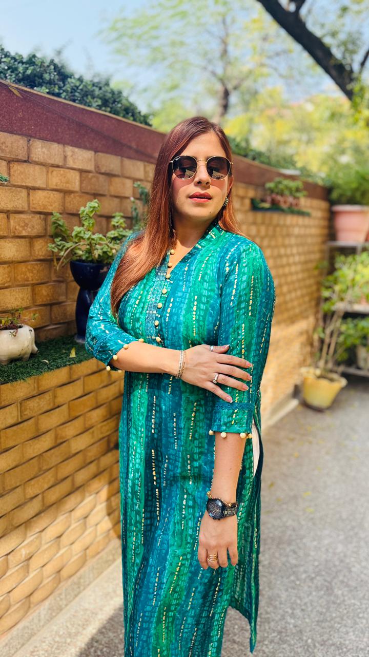 Turquoise Waters Kurti