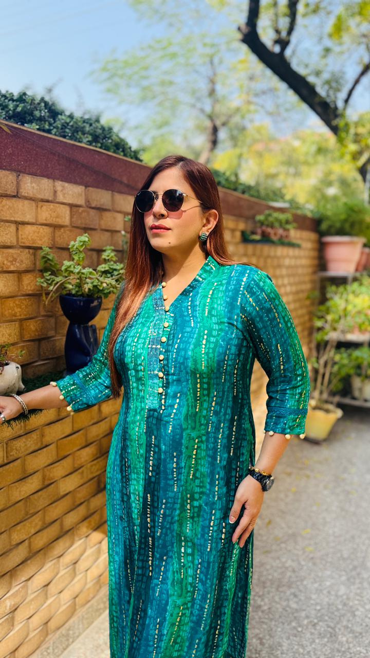 Turquoise Waters Kurti