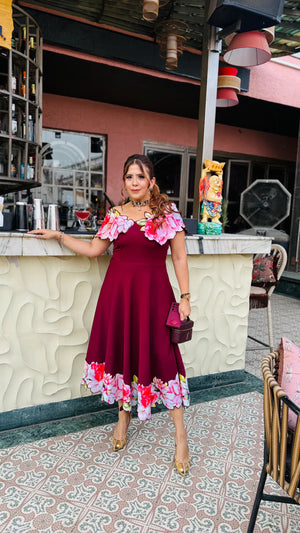 Maroon Fish Cut Gown | Party Wear Gown