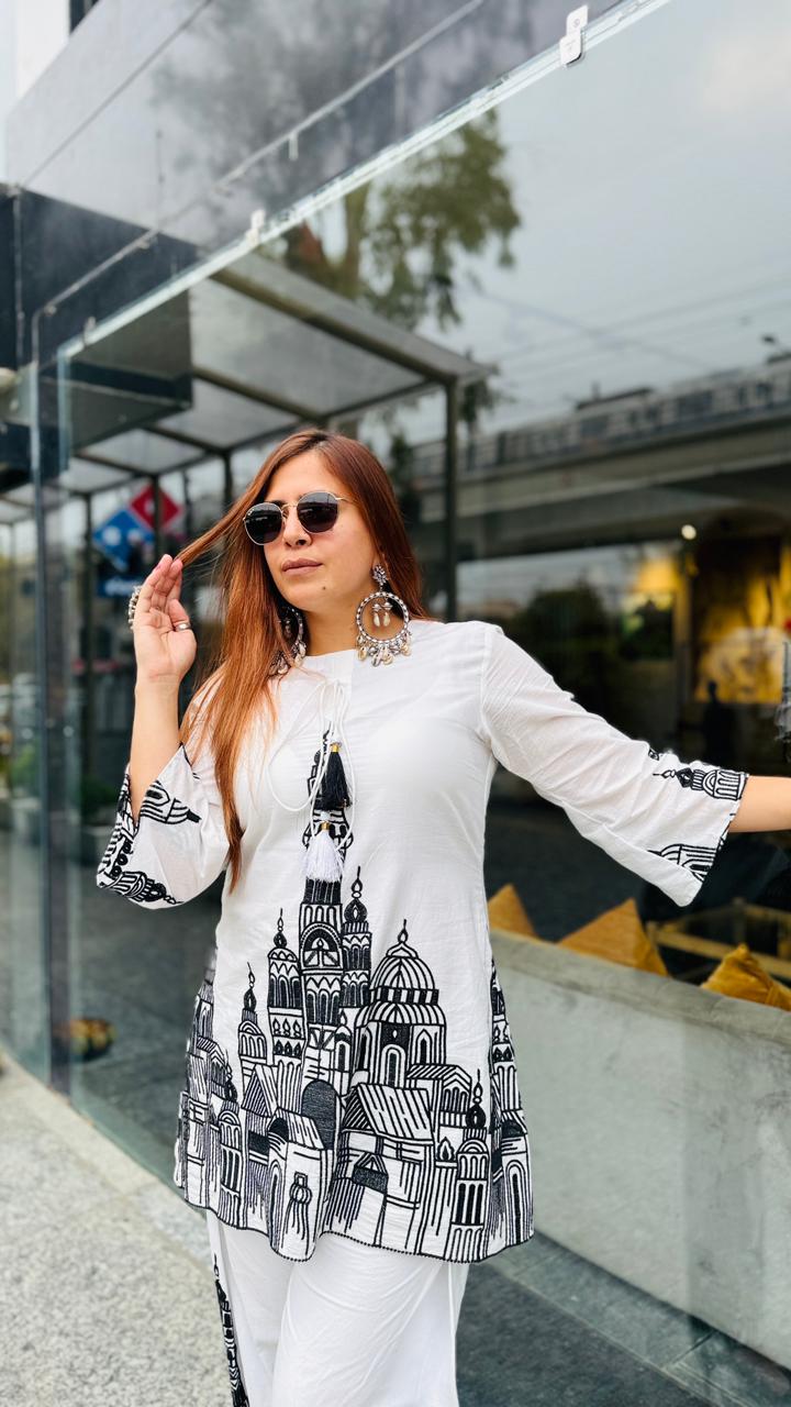 Monochrome Magic Farshi Co-Ord Set