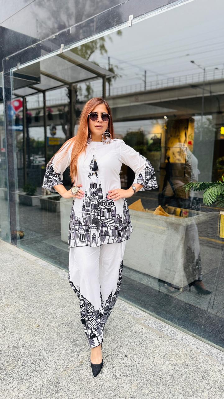 Monochrome Magic Farshi Co-Ord Set