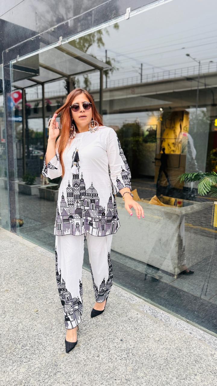 Monochrome Magic Farshi Co-Ord Set