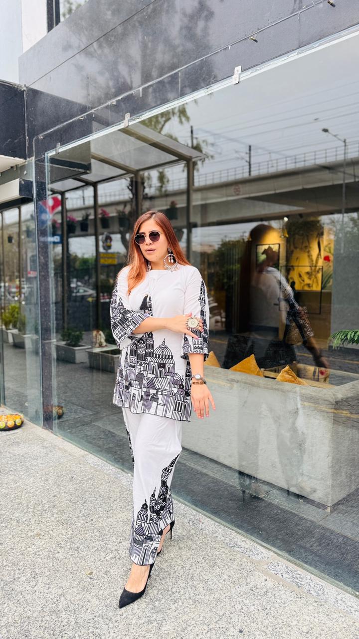 Monochrome Magic Farshi Co-Ord Set