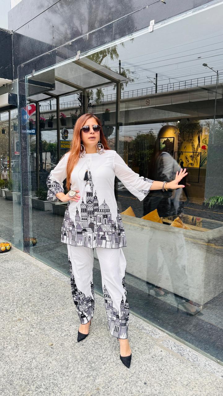 Monochrome Magic Farshi Co-Ord Set