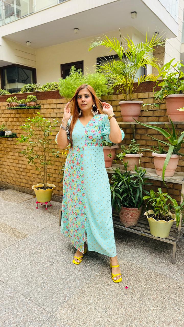 Mint party maxi dress