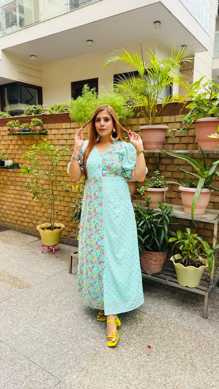 Mint party maxi dress