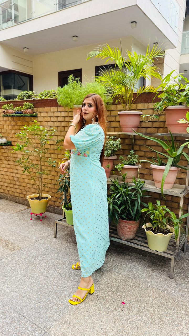 Mint party maxi dress