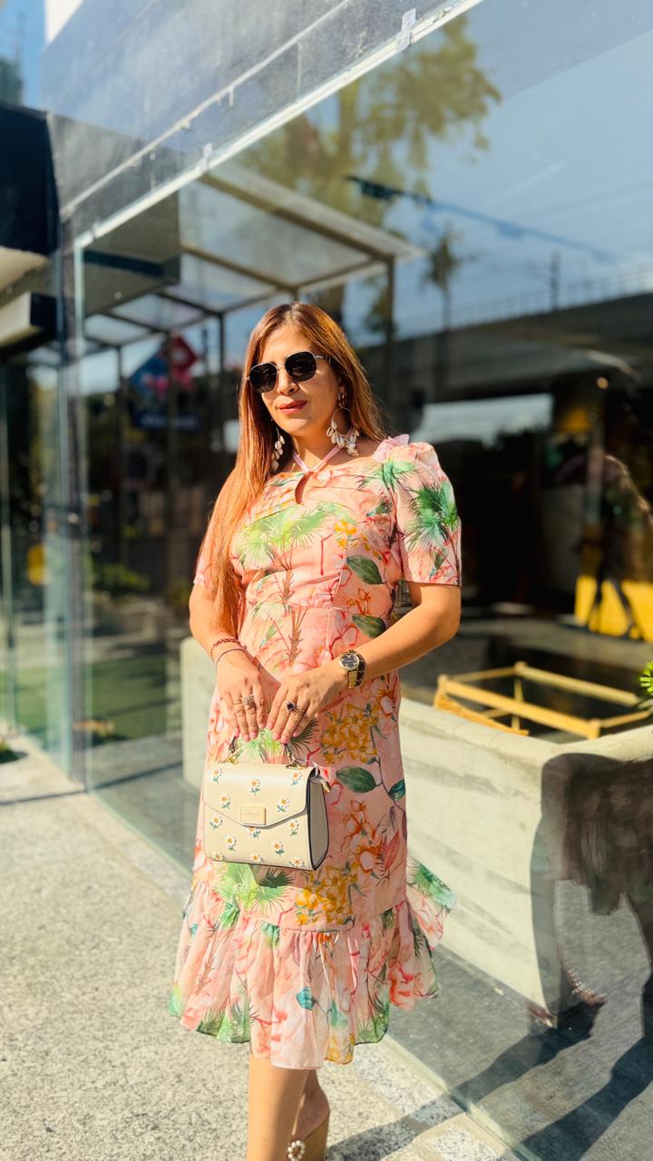 Peach Please Midi Dress