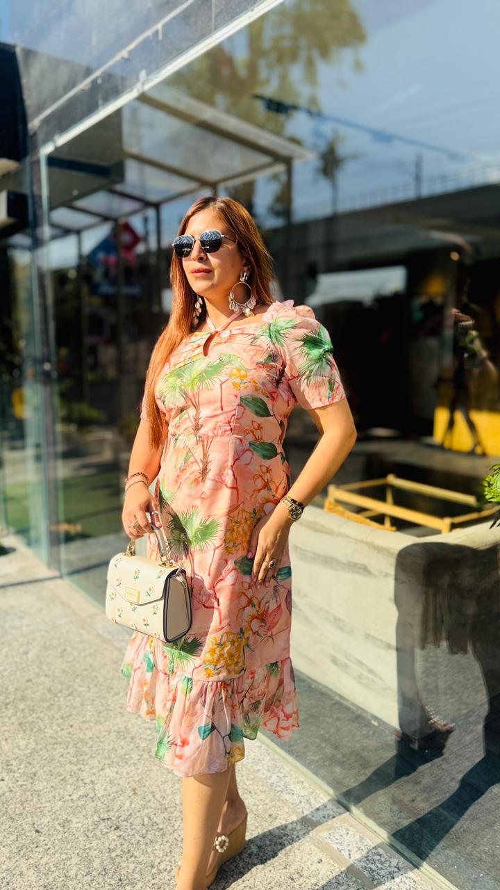 Peach Please Midi Dress