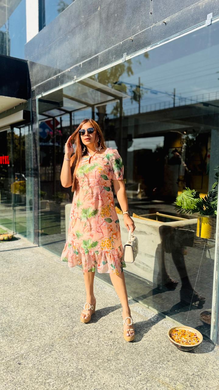 Peach Please Midi Dress