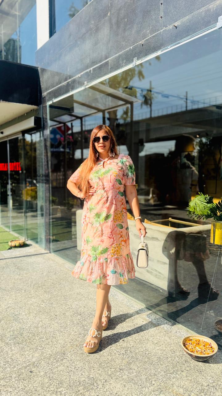 Peach Please Midi Dress