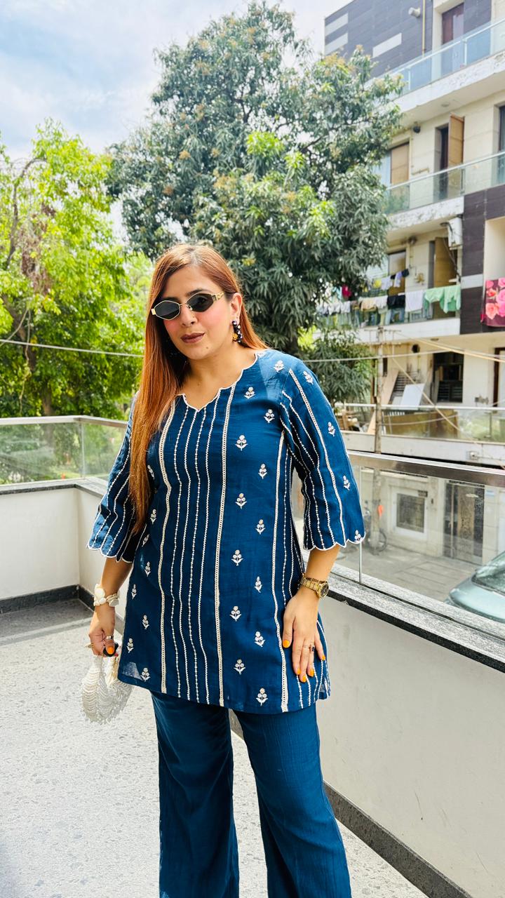Mul Me Blue Co-Ord | Lakhina Couture - Look 2