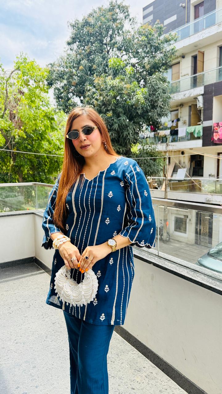 Mul Me Blue Co-Ord | Lakhina Couture - Look 3