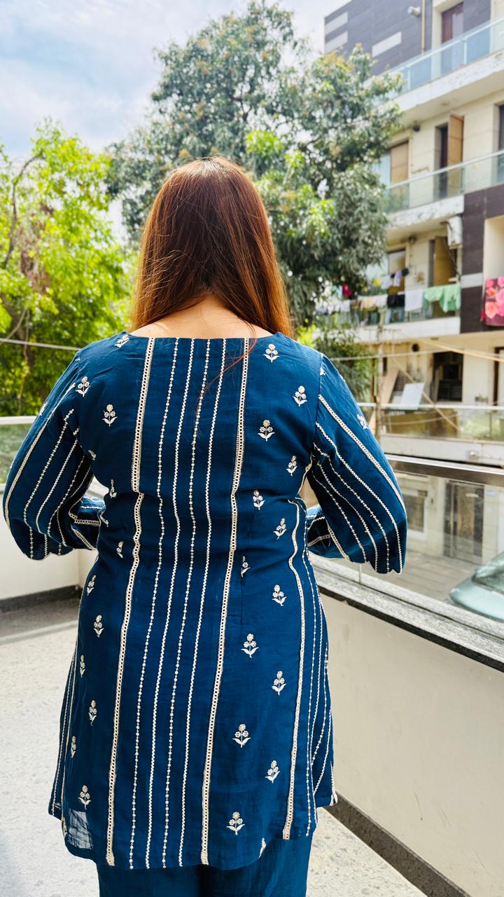 Mul Me Blue Co-Ord | Lakhina Couture - Look 5