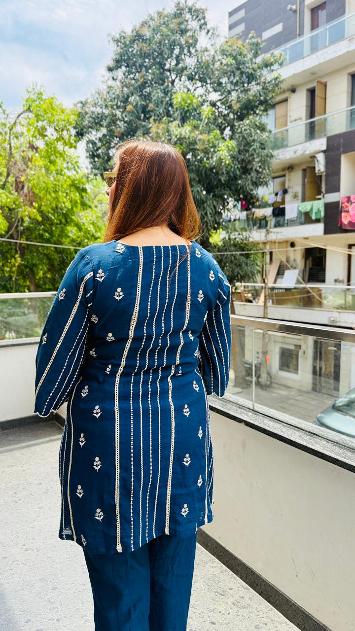 Mul Me Blue Co-Ord | Lakhina Couture - Look 8