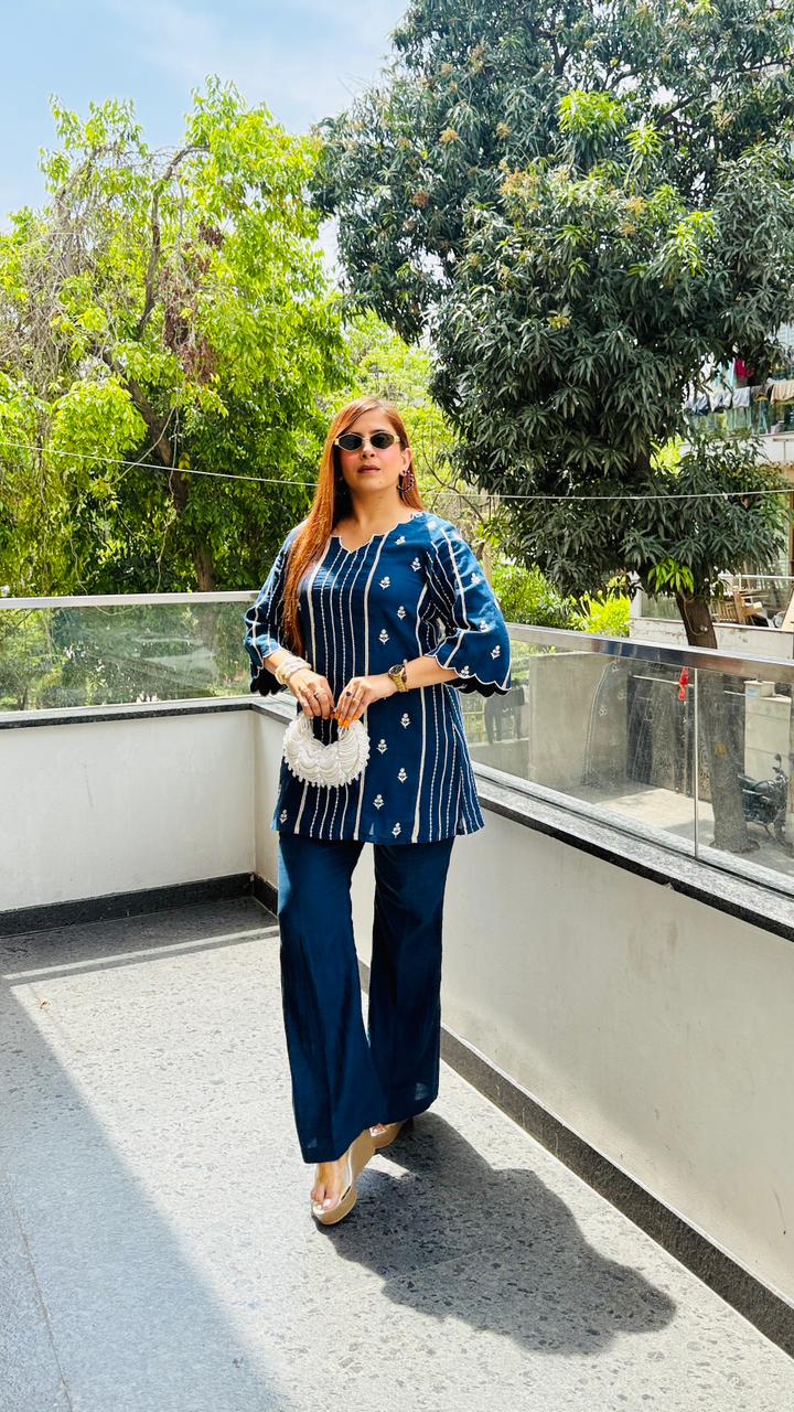 Mul Me Blue Co-Ord | Lakhina Couture - Look 7