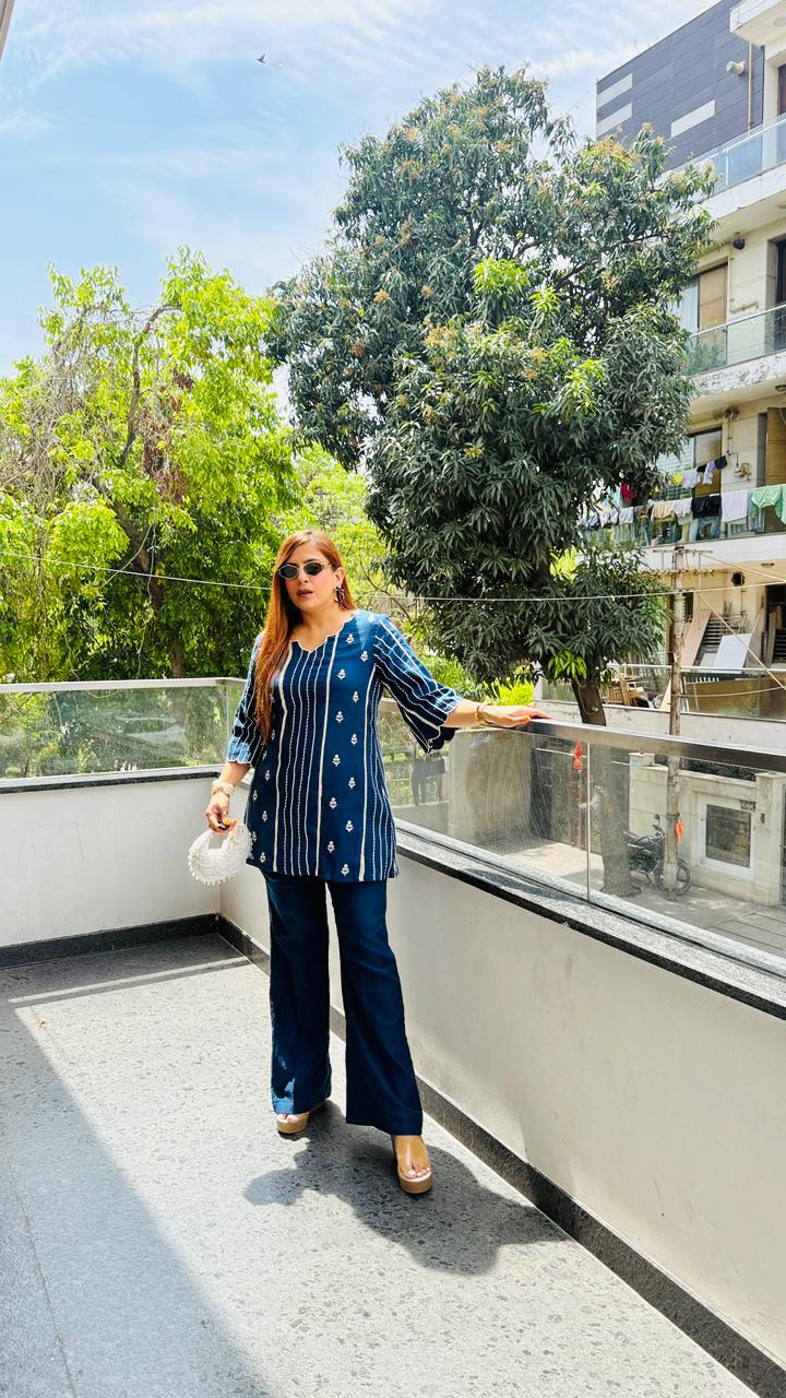 Mul Me Blue Co-Ord | Lakhina Couture - Look 9