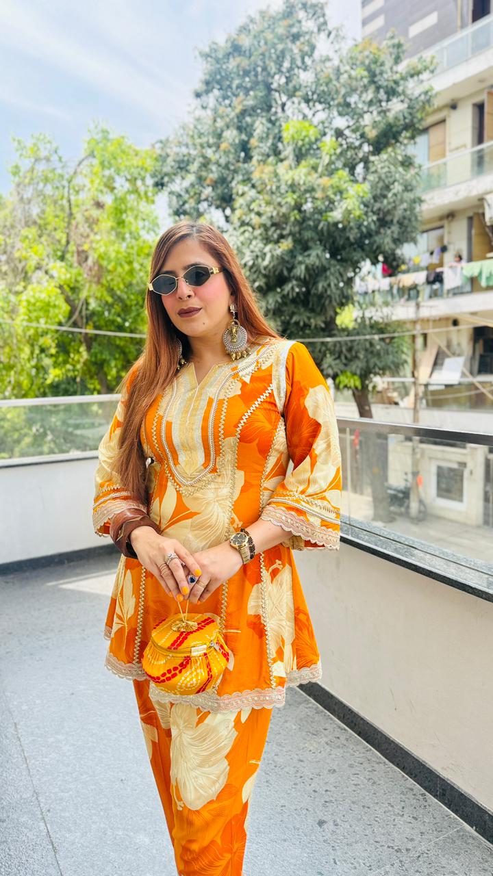 Sparkling Yellow Farshi Co-Ord