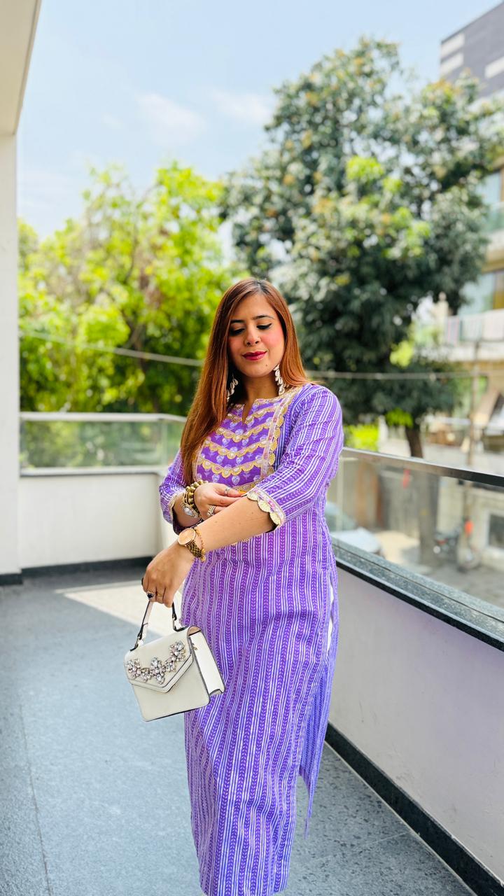 Lazy Lilac Kurti