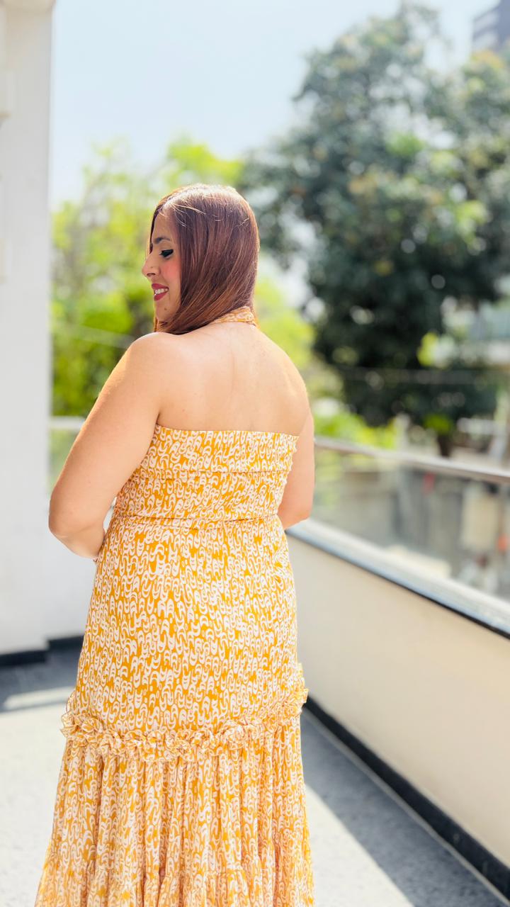 Mustard Muse Midi Dress