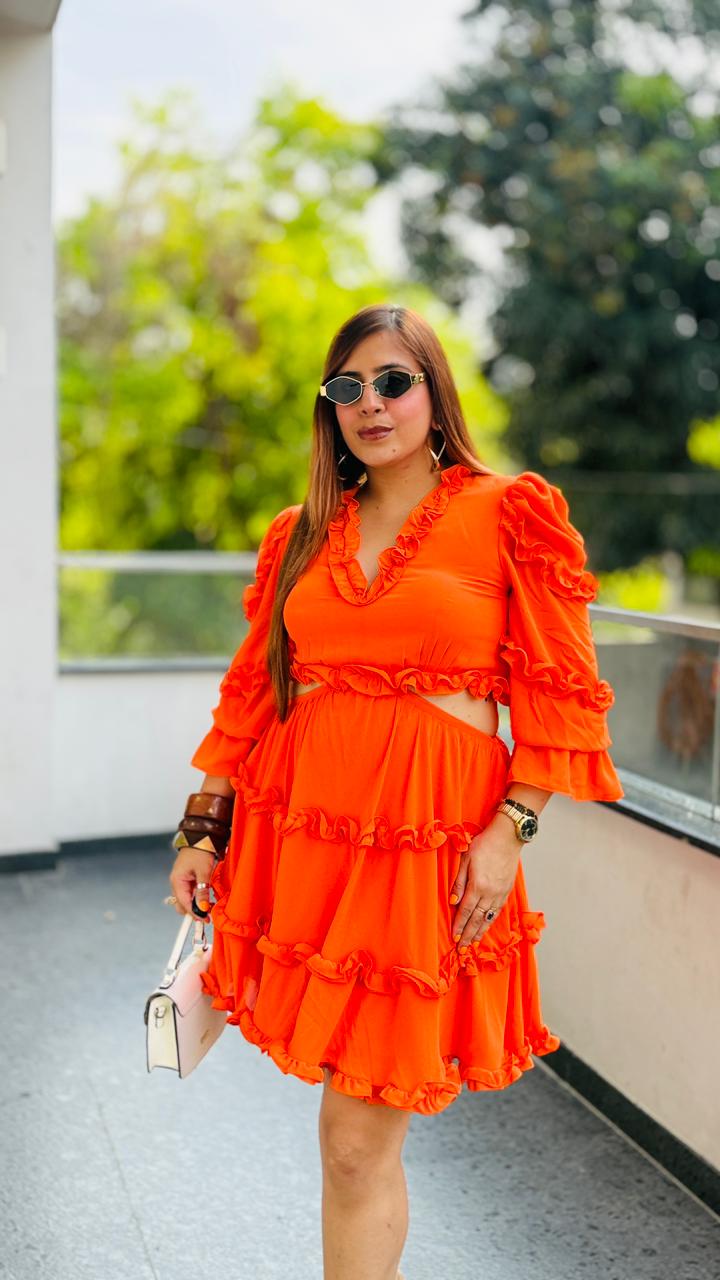 Osaka Orange Dress | Lakhina Couture - Look 8