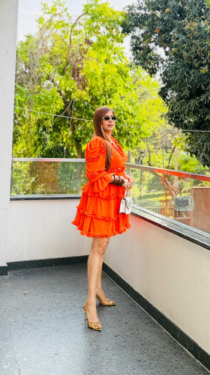Osaka Orange Dress | Lakhina Couture - Look 7