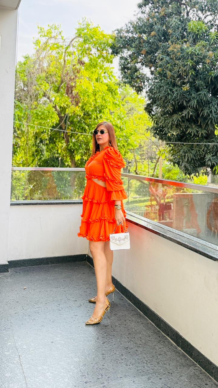 Osaka Orange Dress | Lakhina Couture - Look 5