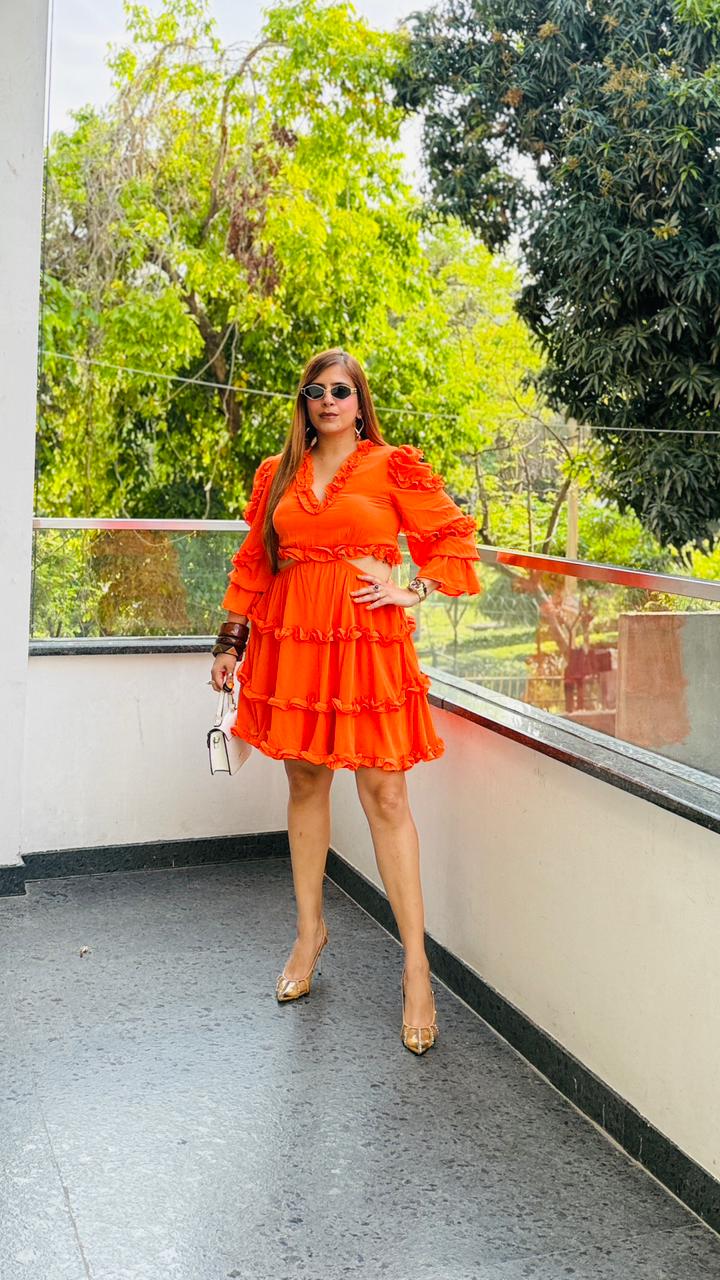 Osaka Orange Dress | Lakhina Couture - Look 4