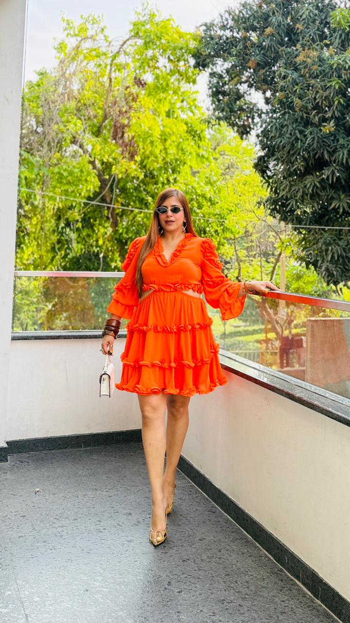 Osaka Orange Dress | Lakhina Couture - Look 3