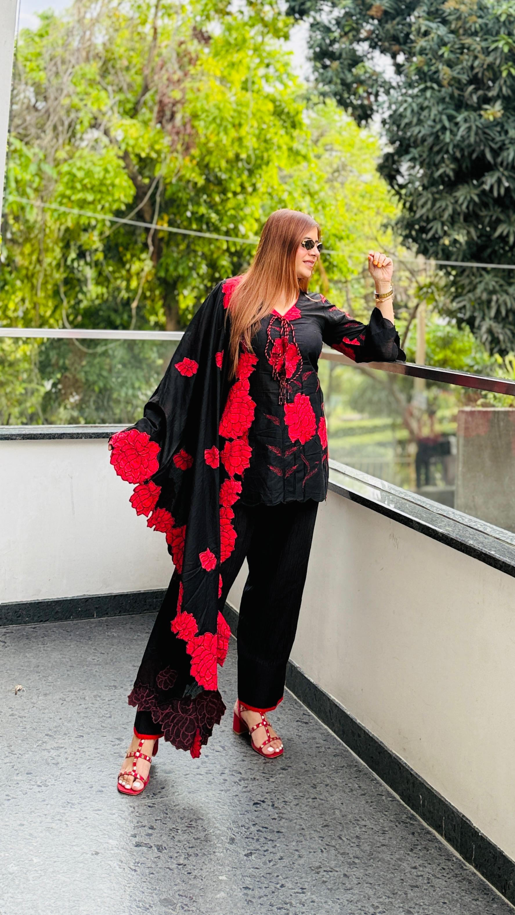 Devil’s Rose Farshi Suit | Lakhina Couture - Look 5