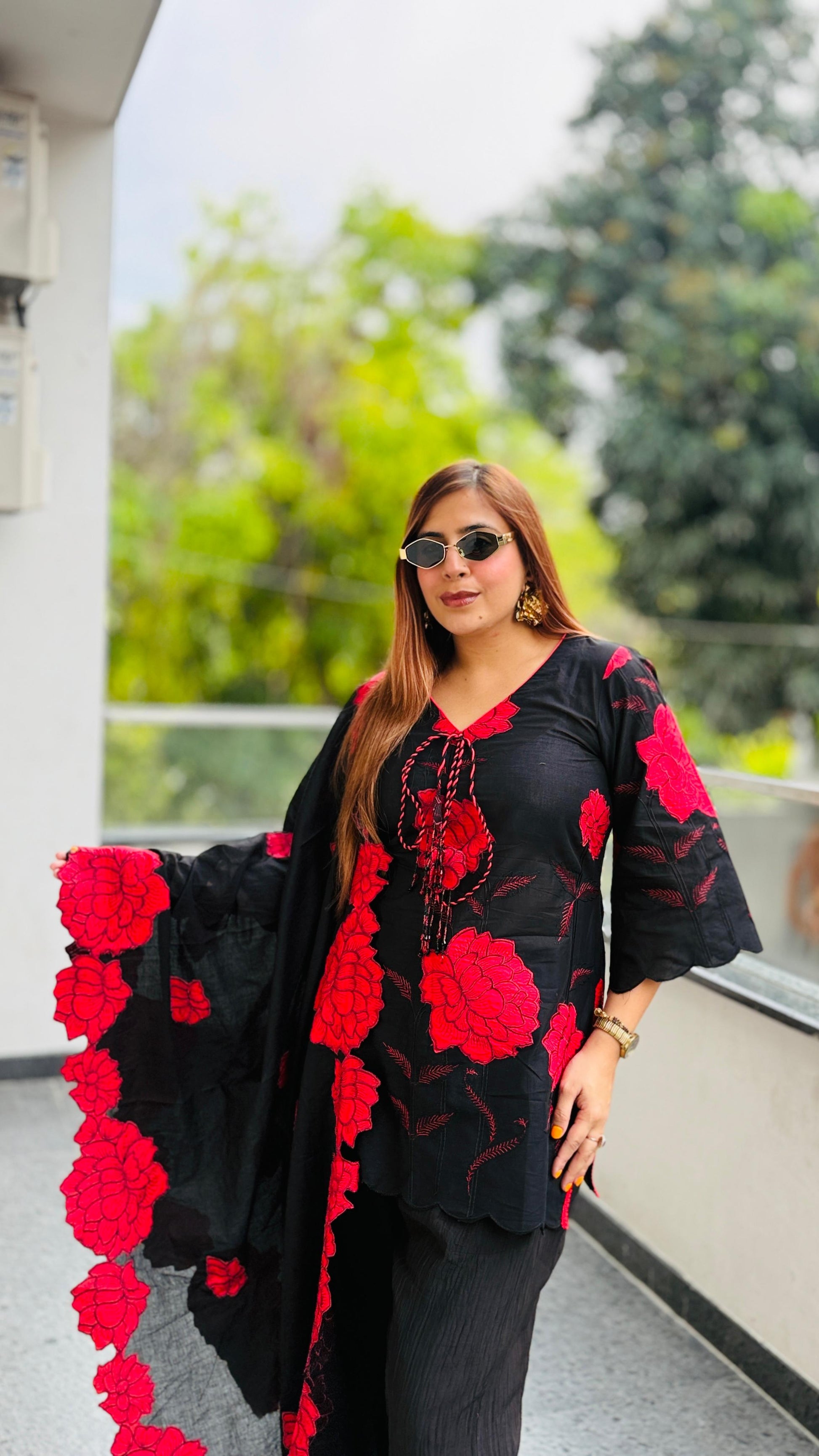 Devil’s Rose Farshi Suit | Lakhina Couture - Look 7