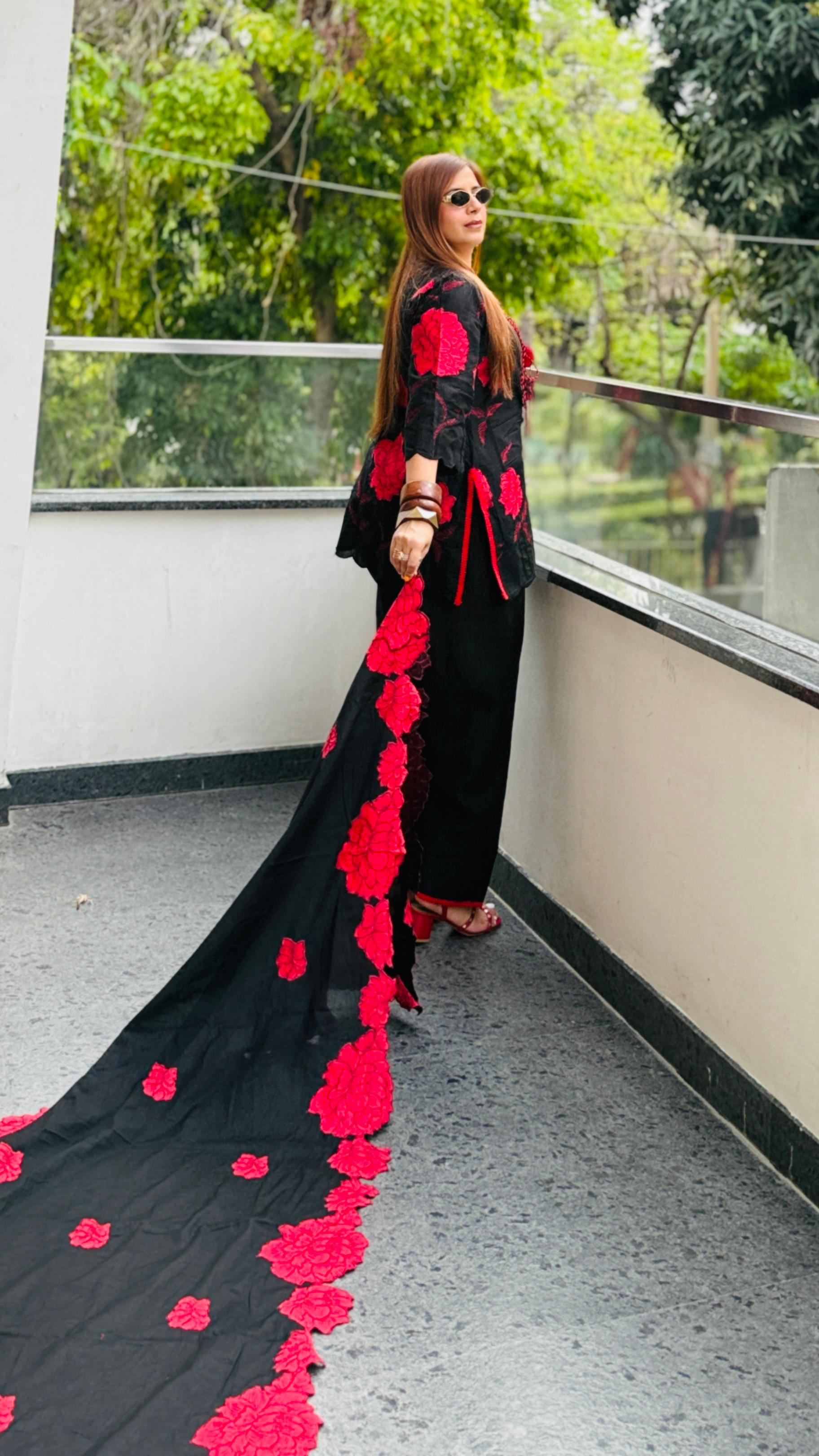 Devil’s Rose Farshi Suit | Lakhina Couture - Look 2